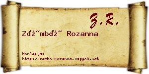 Zámbó Rozanna névjegykártya